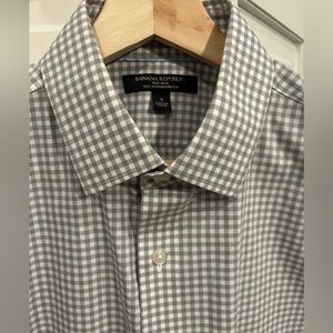 Banana Republic grey and white gingham shirt